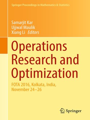 cover image of Operations Research and Optimization